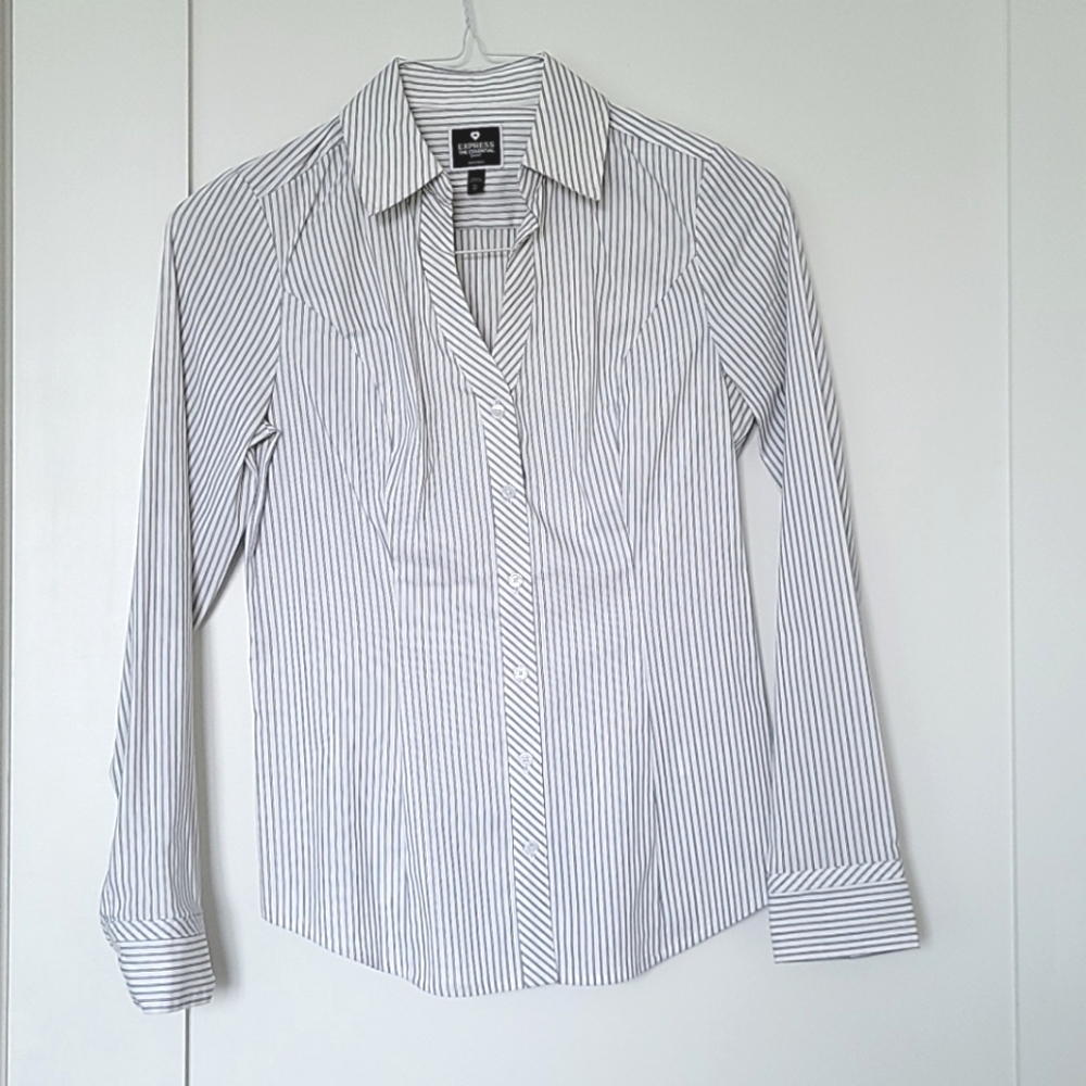 Express Stripped Button Down Shirt